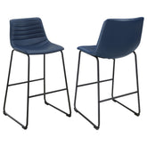 Orleans Furniture - Coaster - Zuni Faux Leather Upholstered Bar Chair Blue (Set of 2) - 107209